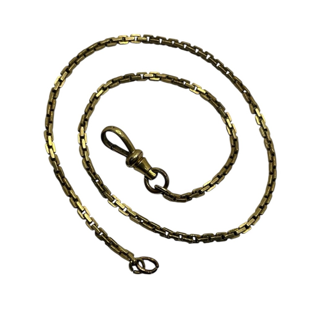 Simmons Albert dog clip pocket watch chain gold tone vintage